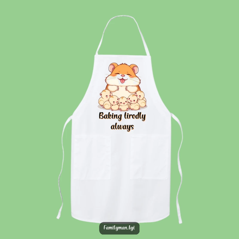 Funny Dad Hamster Apron: Sleeping Dad & Babies, Kitchen Comfort Gift