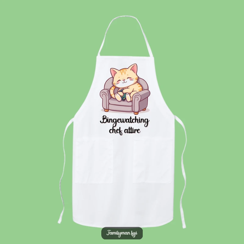 Funny Content Cat Apron: Hilarious Gift for the Relaxed Home Chef