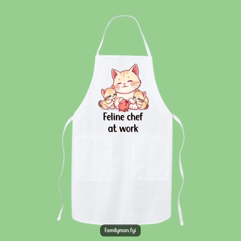 Funny Dad Cat Apron: Proudly Watching Kittens, Kitchen Fun Gift