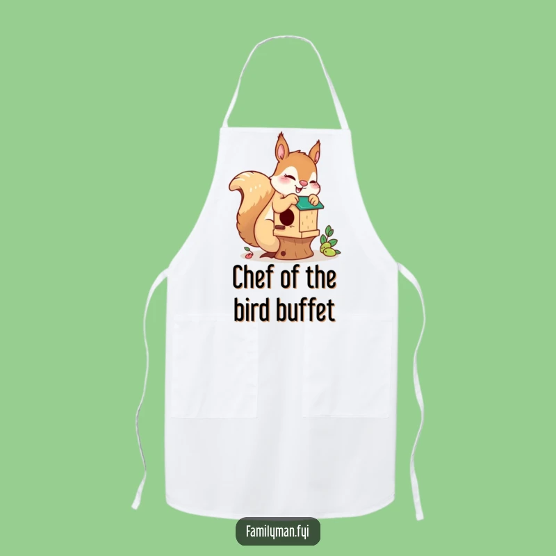 Funny Playful Squirrel Apron: Builder's Kitchen Wear, Humorous Culinary Accessory and Perfect Funny Gift