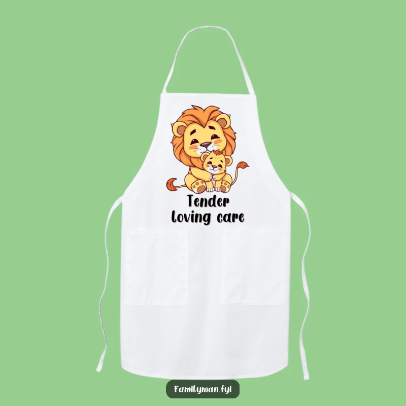 Funny Lion & Cub Apron: Cook with Royal Flair
