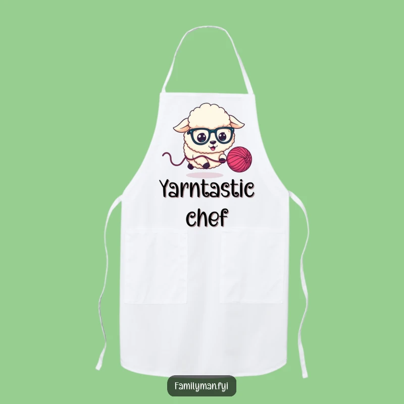 Funny Sheep Dog Yarn Chef Apron: Cook with Canine Craziness!