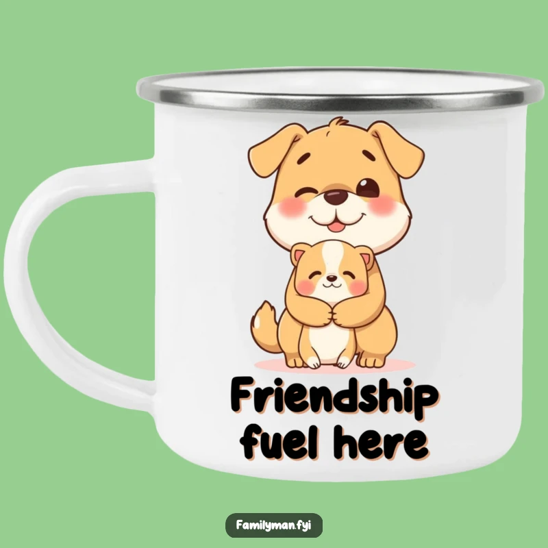 Funny Dog Hug Camping Mug: Camping Dog's Kindness; Outdoor Funny Gift