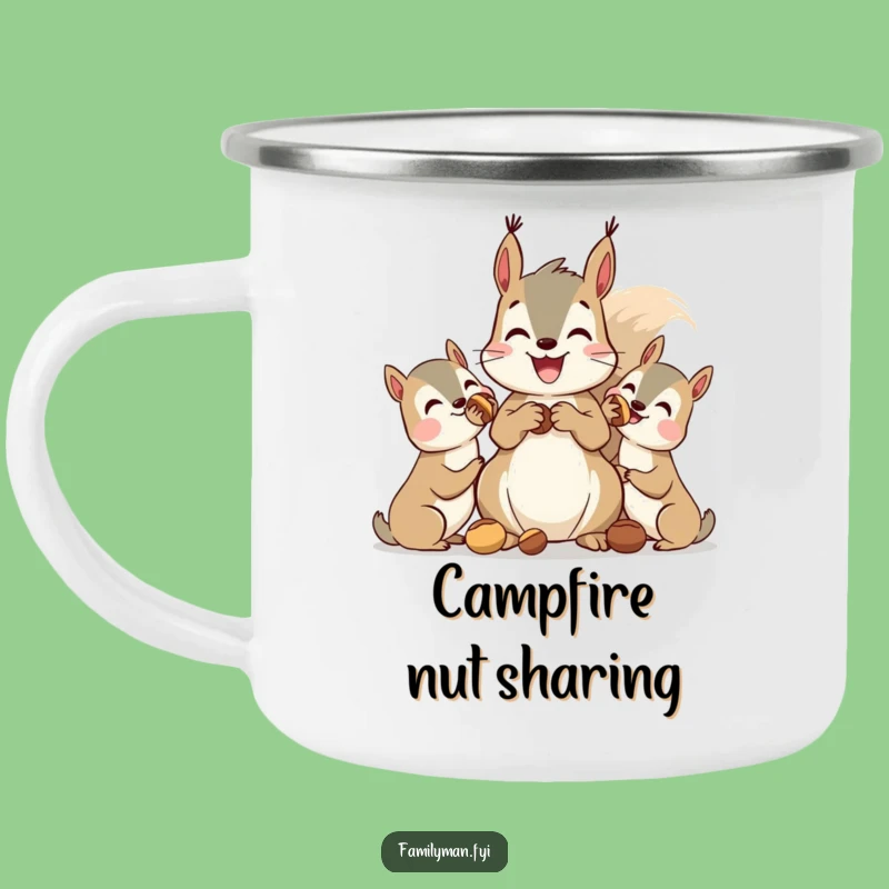 Funny Squirrel Camping Mug: Nutty Friends Campfire, Cozy Outdoor Humor Gift