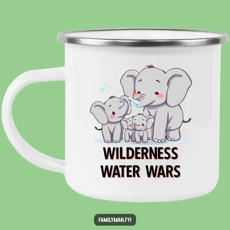 Durable Elephant Dad Camping Mug: Funny Water Spray, Outdoor Dad Gift