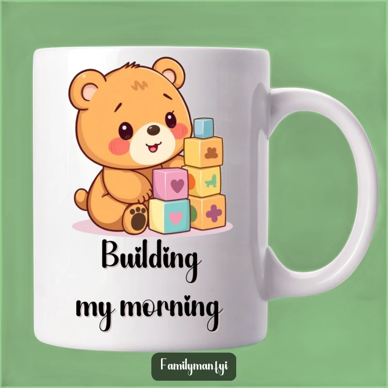 Funny Bear Cub Blocks Mug: Adorable Gift for Playful Adults and Kids