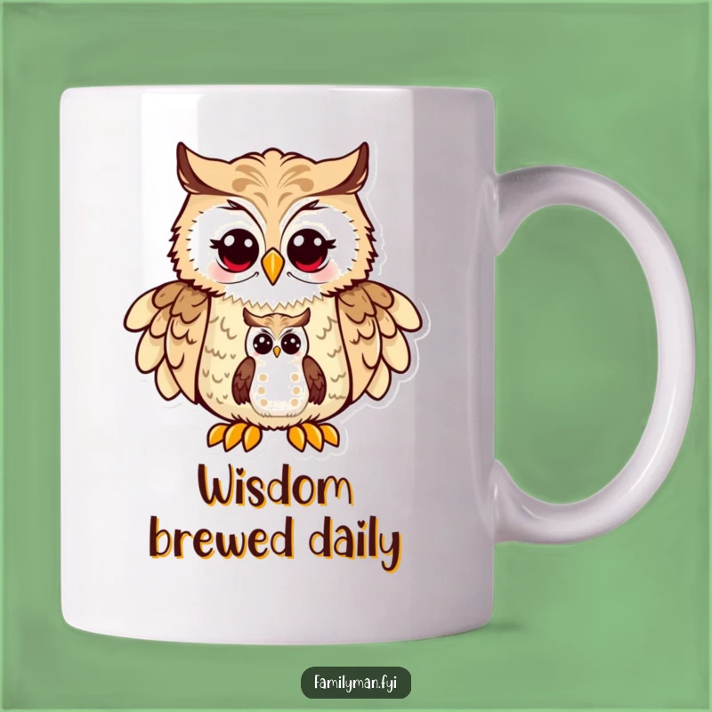 Funny Dad Owl Map Mug - Wise Fatherly Guidance Coffee Gift