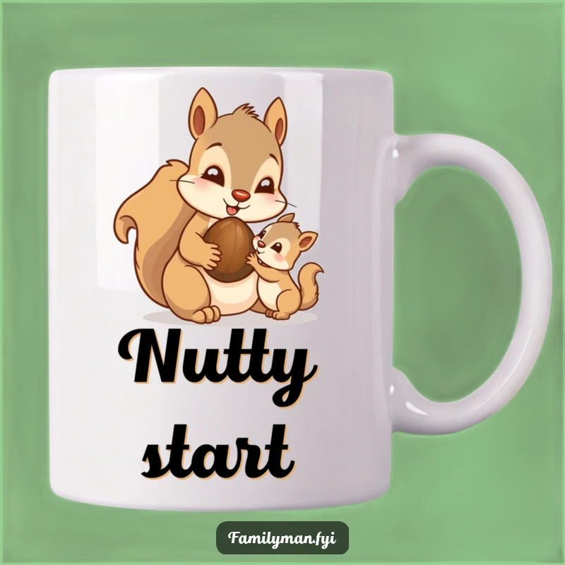 Funny Dad Squirrel Nut Mug - Sweet Fatherly Sharing Coffee Gift