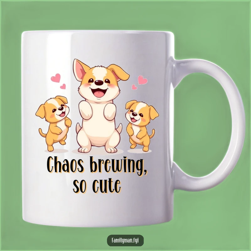 Funny Dog Juggling Puppies Mug: Happy Canine Parent Gift, Playful Chaos
