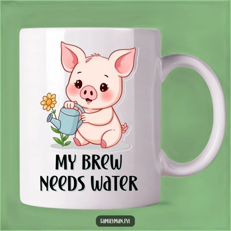 Funny Piglet Watering Flower Mug - Cheerful Garden Gift for Plant Lovers