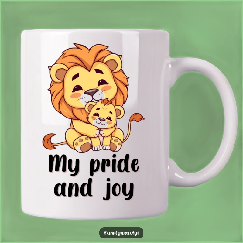Funny Lion & Cub Hug Mug: Majestic & Heartwarming Gift