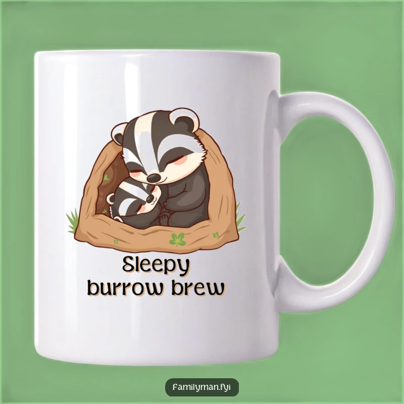 Funny Dad Badger Burrow Mug - Cozy Fatherly Care Coffee Gift