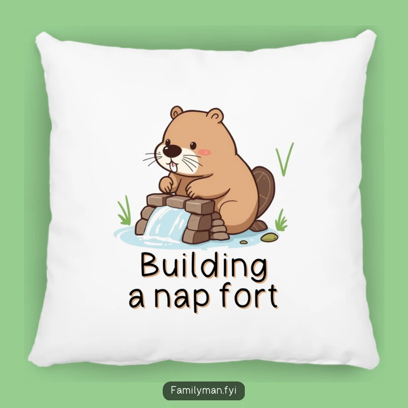 Funny Beaver Support Pillow - Cozy & Hilarious Gift for Builders