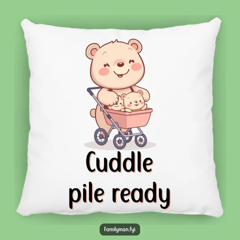 Funny Bear Stroller Pillow: Cozy Parent Bear; Cozy Funny Gift