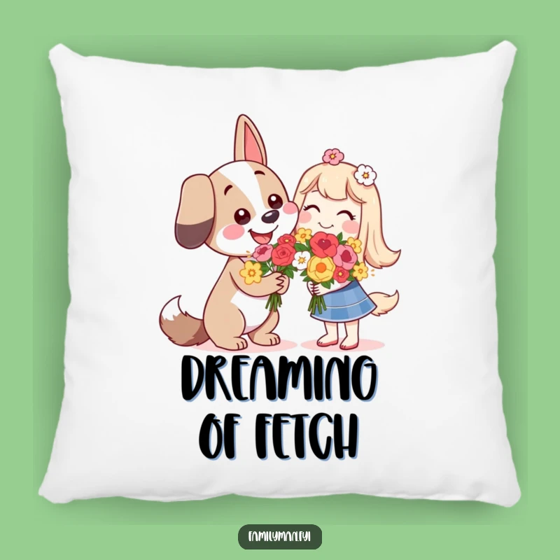 Funny Dog Love Pillow - Cozy Sweet Flower Cushion