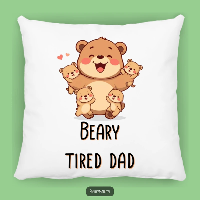 Funny Father Bear Pillow: Juggling Dad Cushion, Cozy Family Gift
