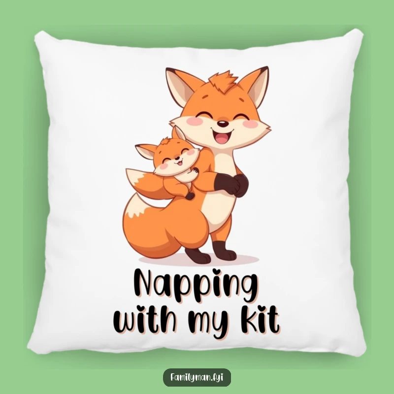 Funny Fox Dad Pillow: Companion Cushion, Cozy Family Gift