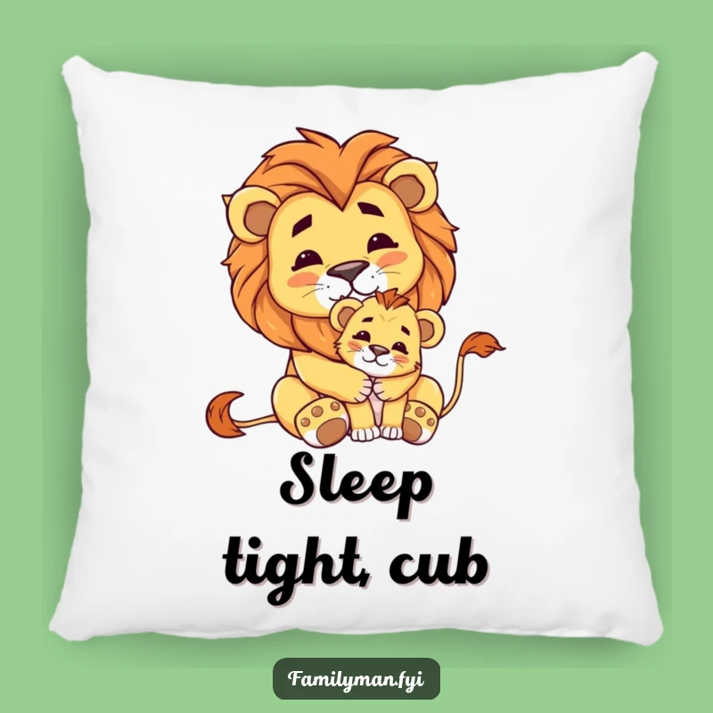 Funny Lion & Cub Pillow: Cozy Comfort with Regal Charm