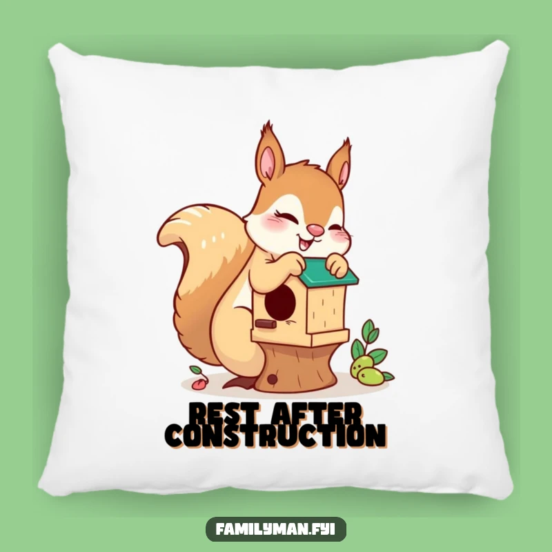 Funny Playful Squirrel Pillow: Cozy Birdhouse Comfort, Soft Humorous Decor and Ideal Funny Gift