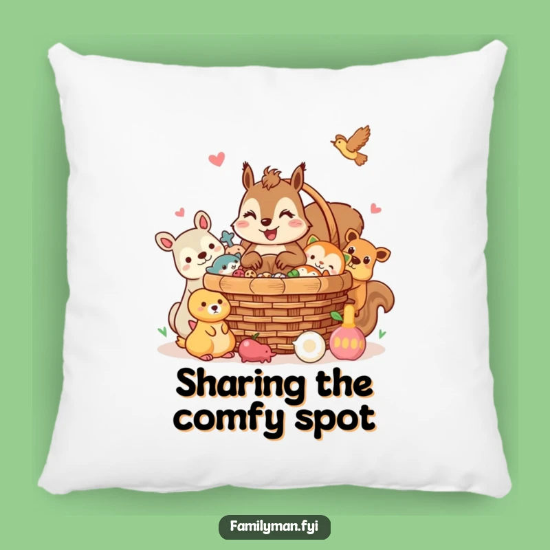 Funny Squirrel Pillow: Picnic Comfort, Cozy Friends, Perfect Funny Gift Decor