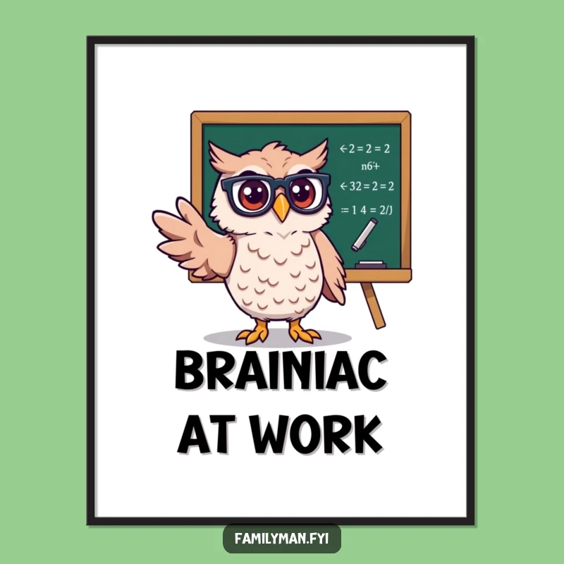 Funny Owl Professor Digital Print: Wise Character Art for Instant Humor