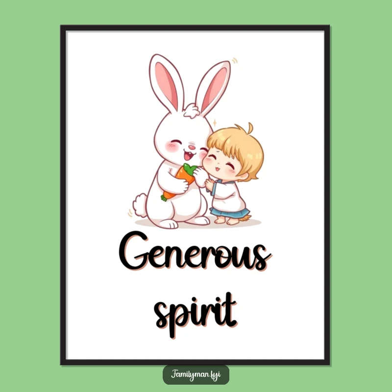 Funny Rabbit & Child Digital Art: Instant Wholesome Decor