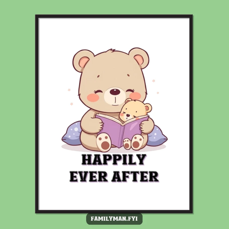 Funny Bear Digital Art - Instant Sweet Bedtime Download for Cozy Decor
