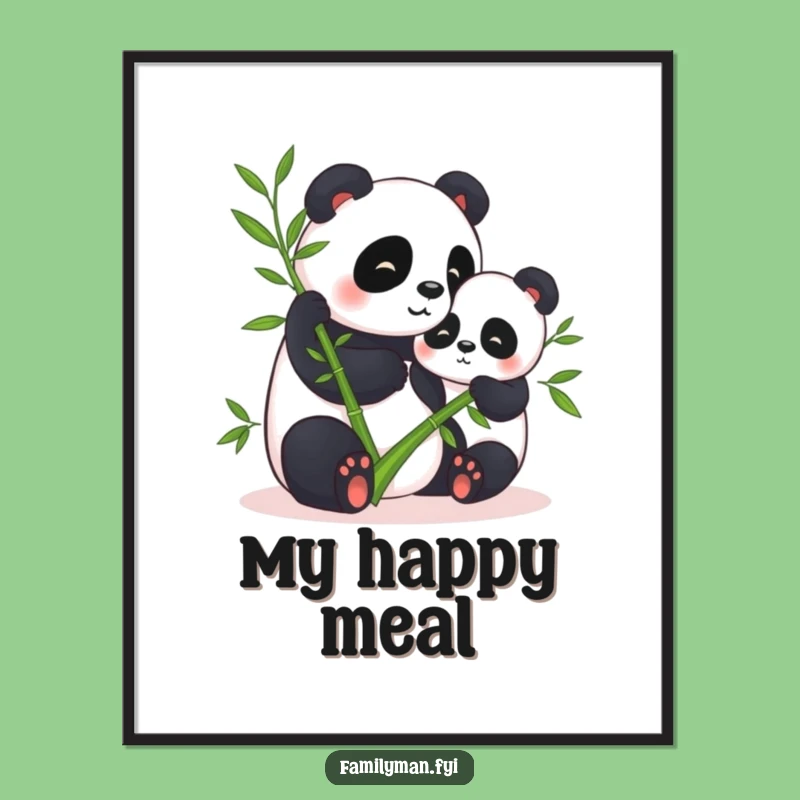 Funny Panda Sharing Digital Art: Instant Download Funny Gift!
