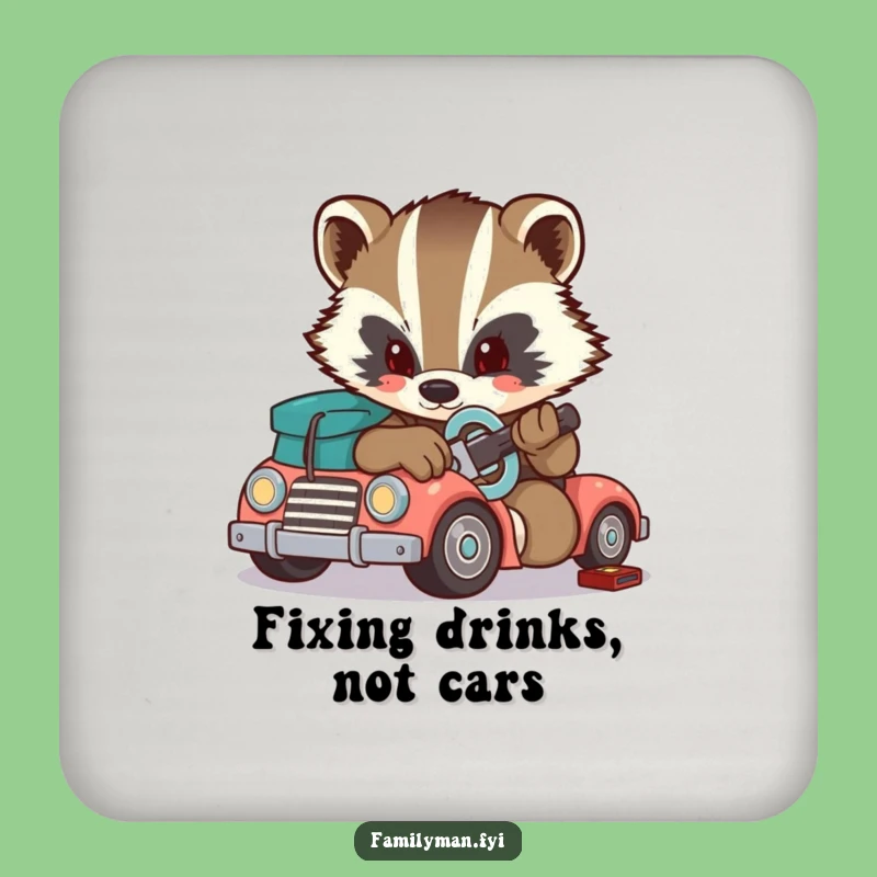 Funny Badger Coasters: Determined Protection, Handy Style, Quirky Funny Gift Set