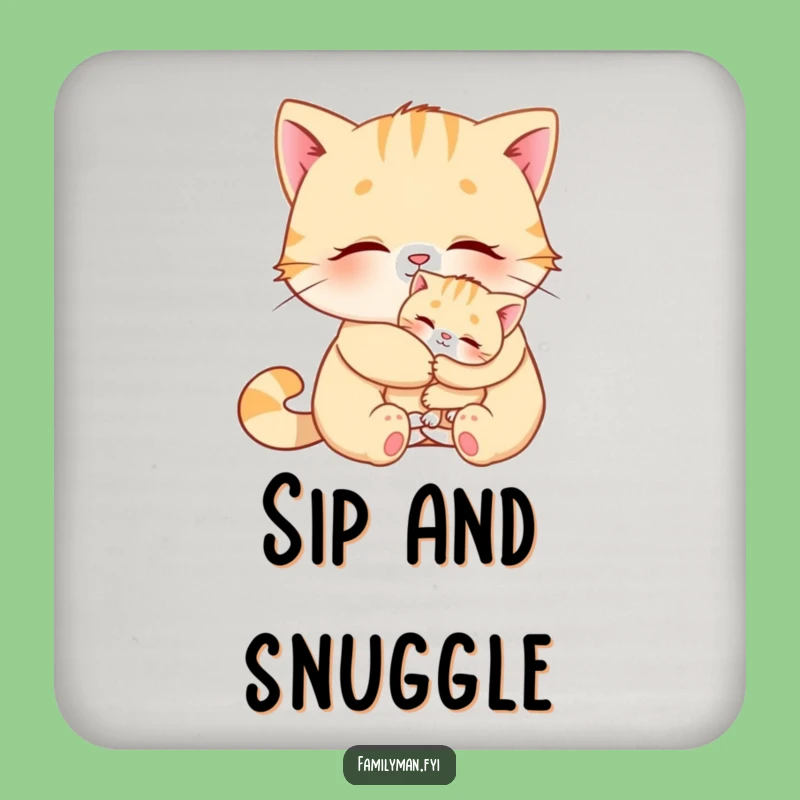 Funny Cat Hug Coaster Set - Humorous Table Protection for Cat Lovers
