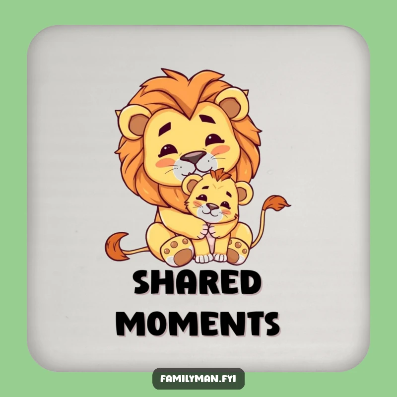 Funny Lion & Cub Coaster: Protect Surfaces with Dignity