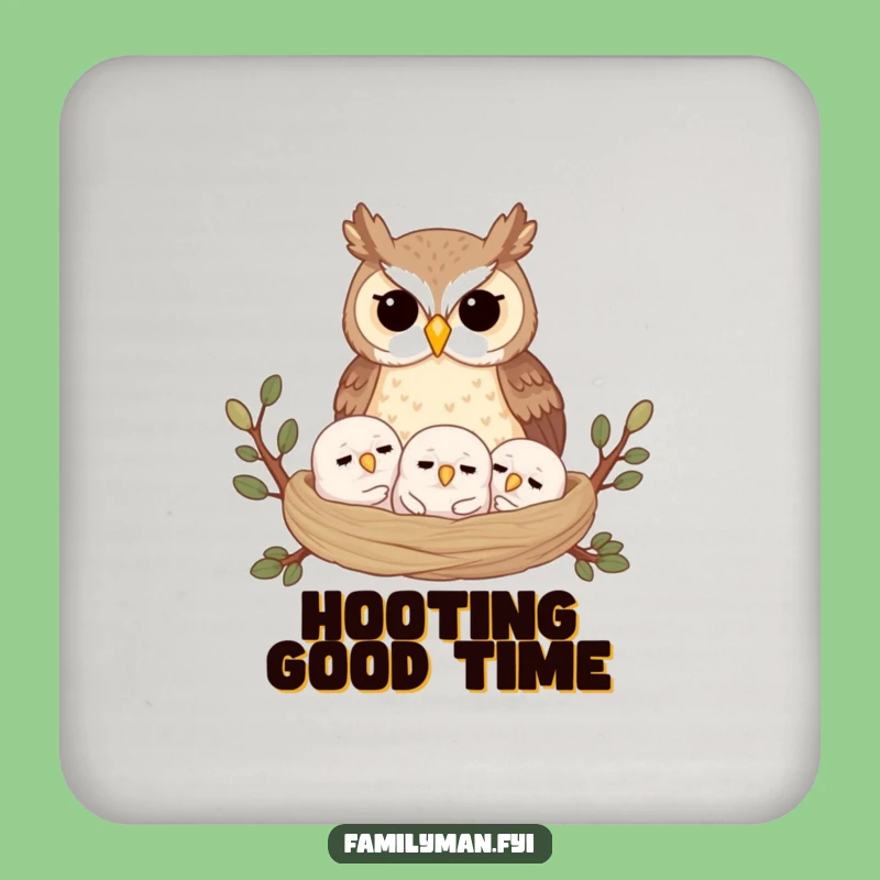 Funny Owl Nest Coaster: Protect Surfaces with Funny Charm!