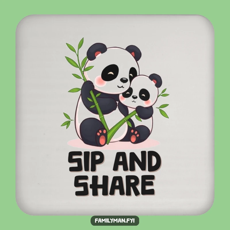 Funny Panda Bamboo Coaster: Protect Surfaces with Panda Charm!