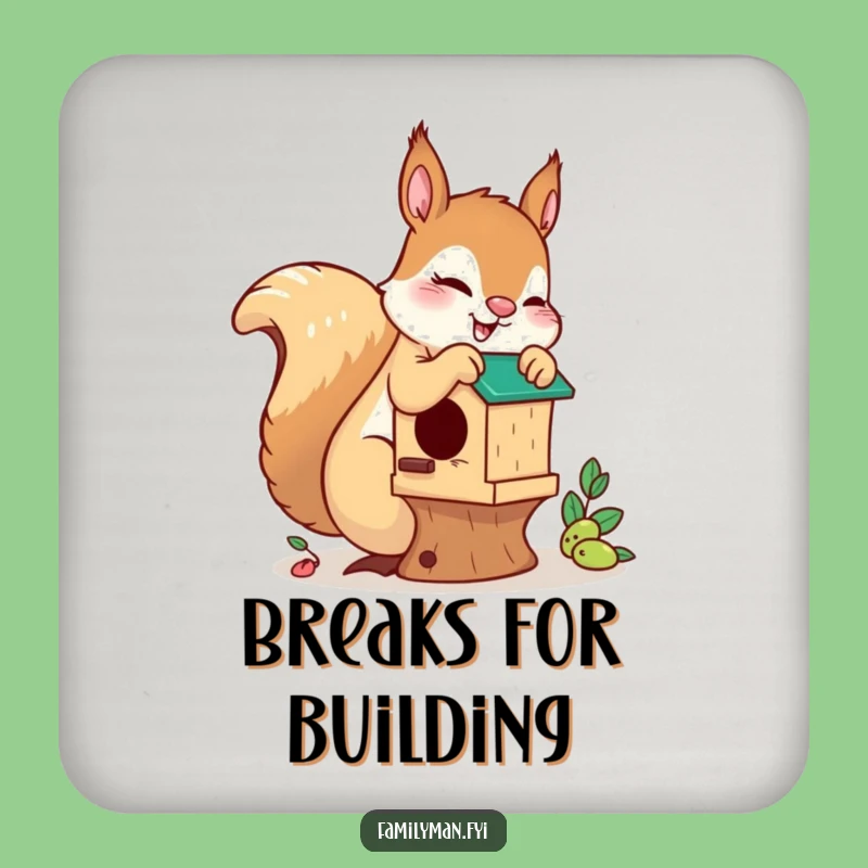 Funny Playful Squirrel Coasters: Birdhouse Protection, Humorous Table Decor and a Delightful Funny Gift