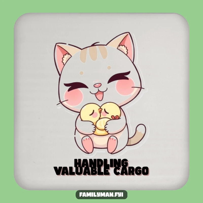 Funny Cat Coaster Set: Playful Protection, Unique and Funny Gift for Home