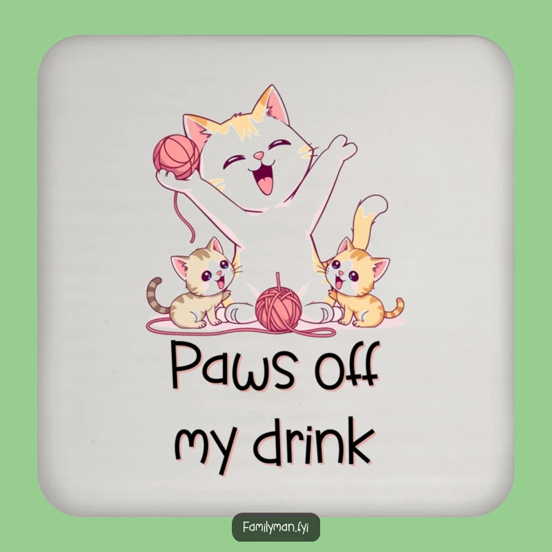 Funny Cat Dad Coaster: Playtime Pal Drink Protector, Humorous Gift