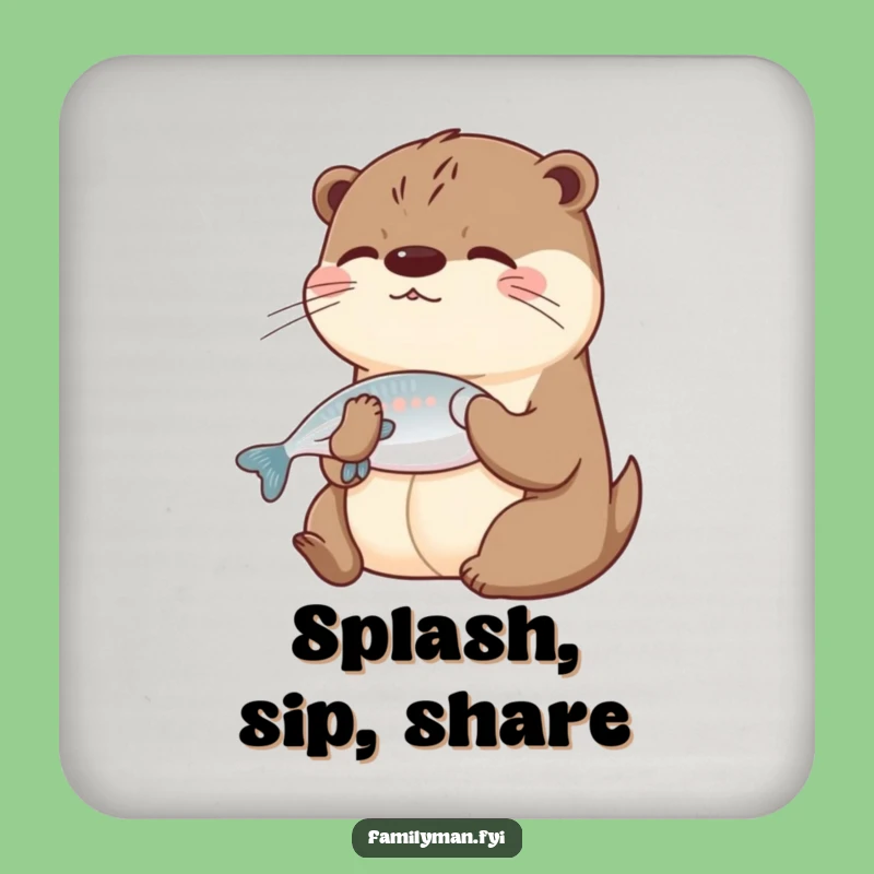 Funny Otter Sharing Coaster Set - Humorous Table Protection for Friends