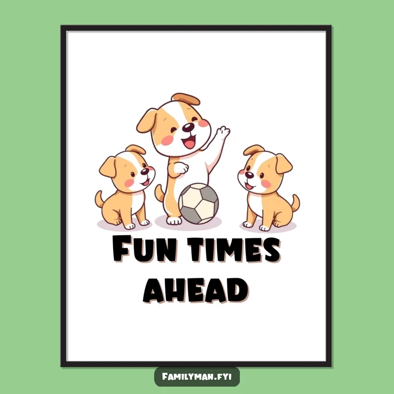 Funny Dog & Puppies Poster: Bring Playful Energy to Your Walls