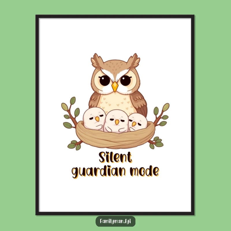 Funny Owl Nest Poster: Charming and Funny Wall Art Gift!