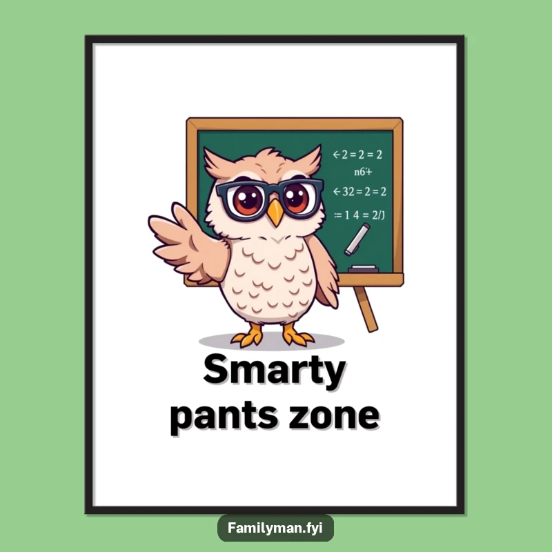 Funny Owl Professor Poster: Wise Character Art for a Humorous Wall
