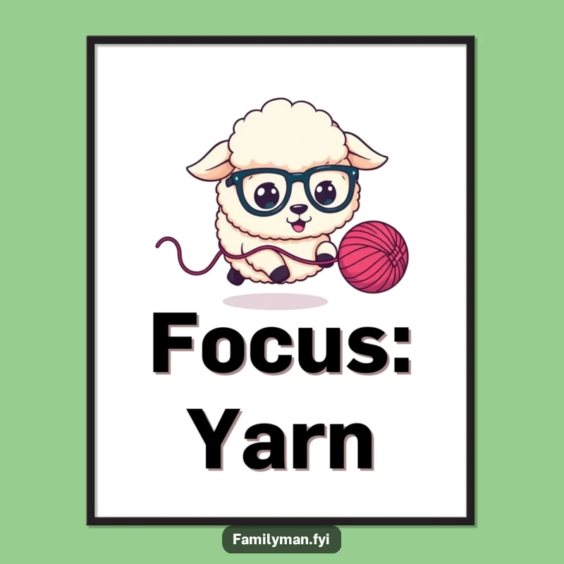 Funny Sheep Dog Yarn Art Poster: Decorate with Canine Comedy!