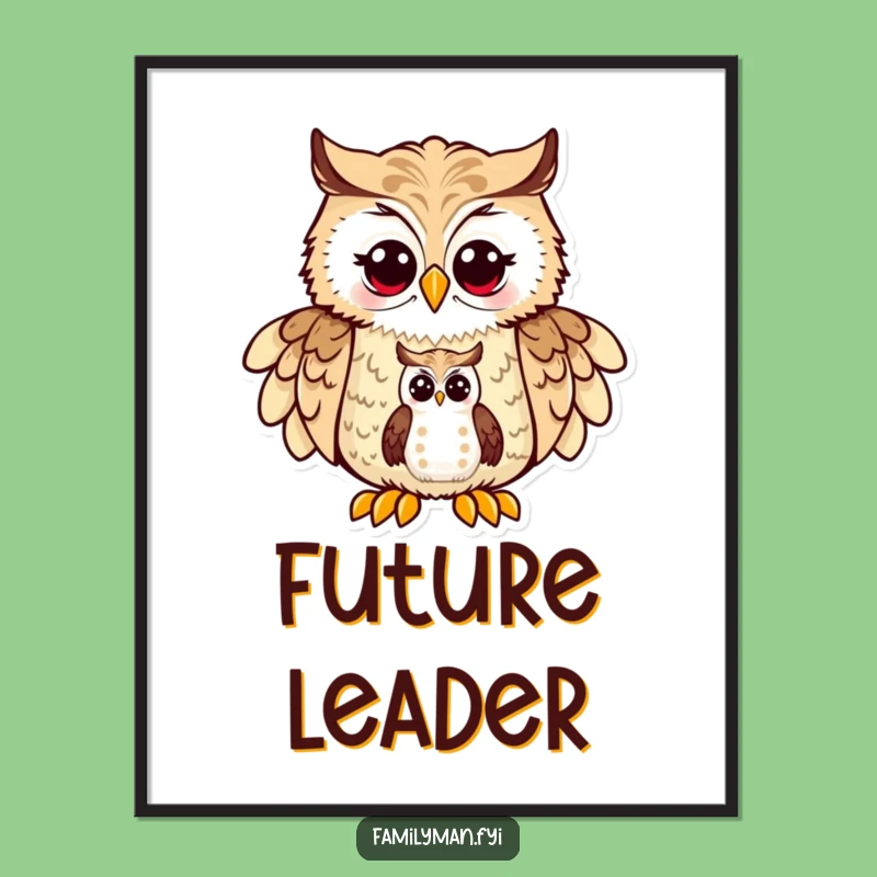 Funny Dad Owl Poster - Inspirational Fatherly Guidance Wall Art Gift