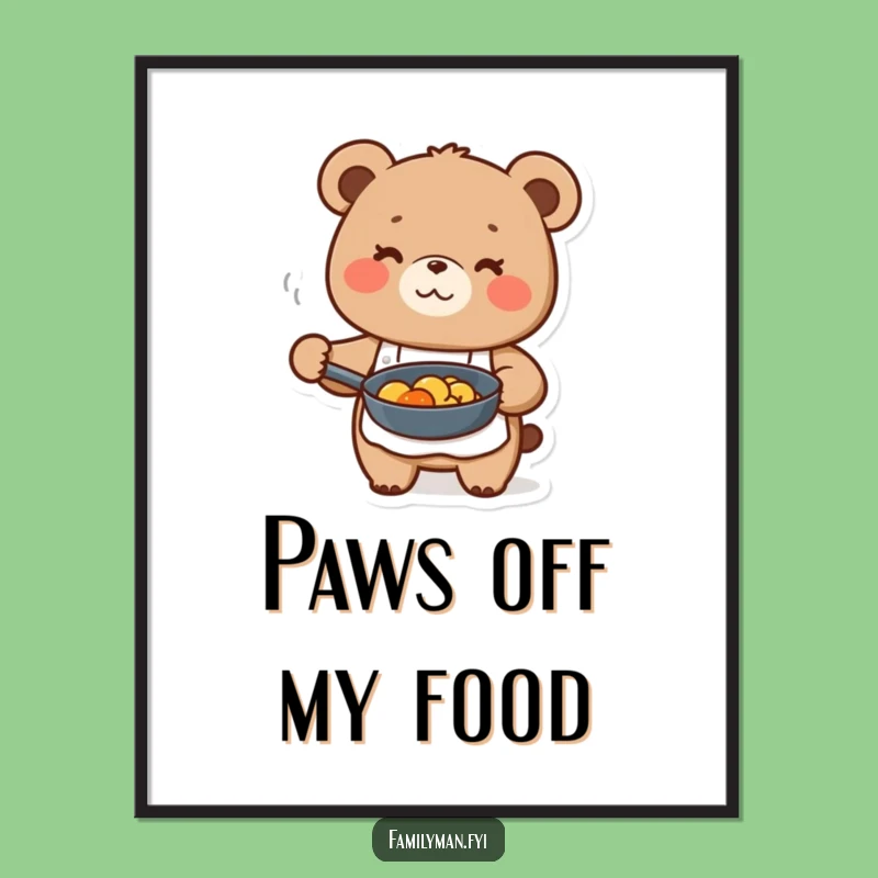 Funny Bear Chef Poster - Happy Cook Wall Art