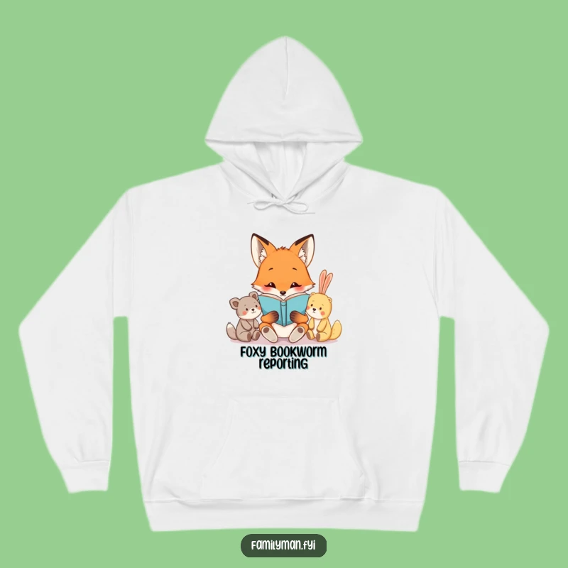 Cozy Funny Fox Reading Hoodie: Warm Pullover for Stuffed Animal Book Lovers, Great Gift