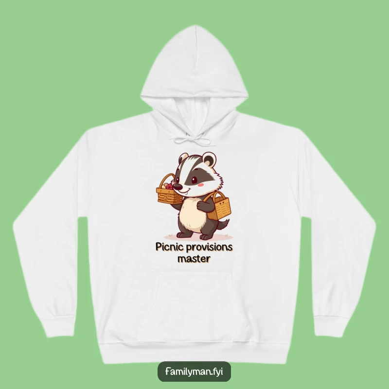 Cozy Dad Badger Hoodie: Determined Picnic Carrier, Warm Funny Gift