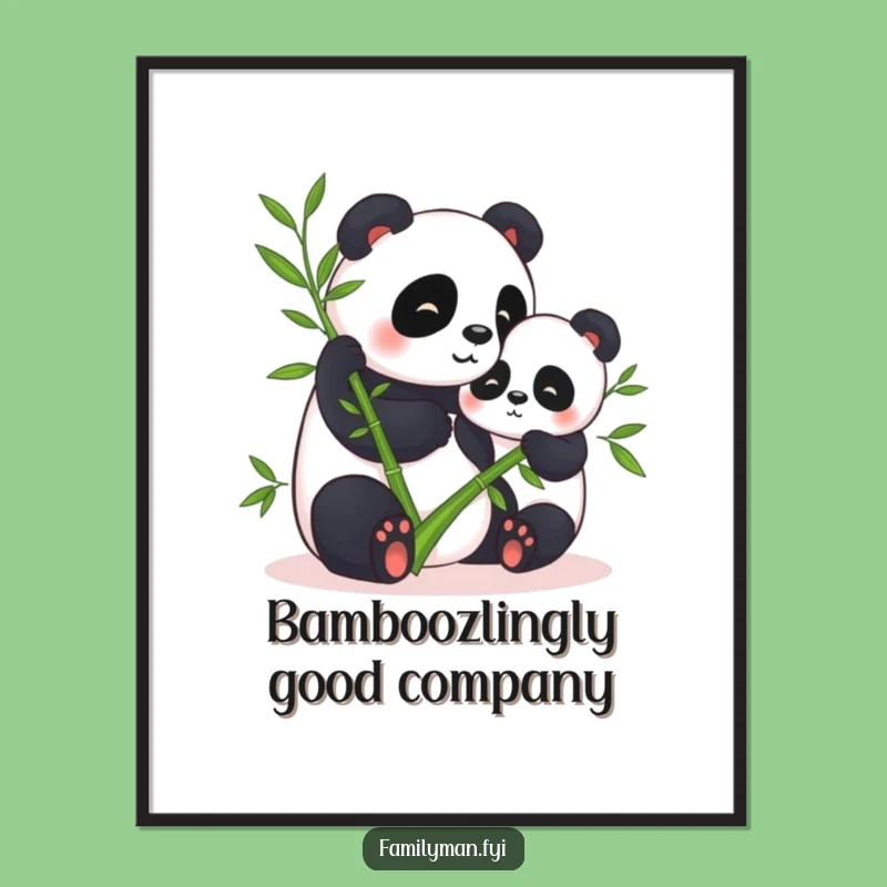 Free Printable Wall Art: Panda Friendship Scene, Cozy Downloadable Decor Gift