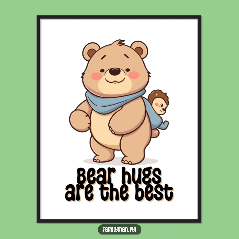 Funny Free Printable Wall Art: Bear Dad's Happy Ride - Downloadable Art!