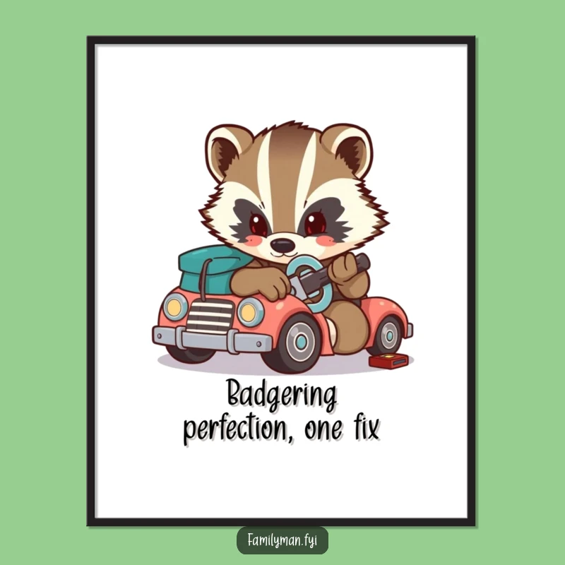 Free Printable Badger Wall Art: Whimsical Downloadable Decor for a Handy Space!