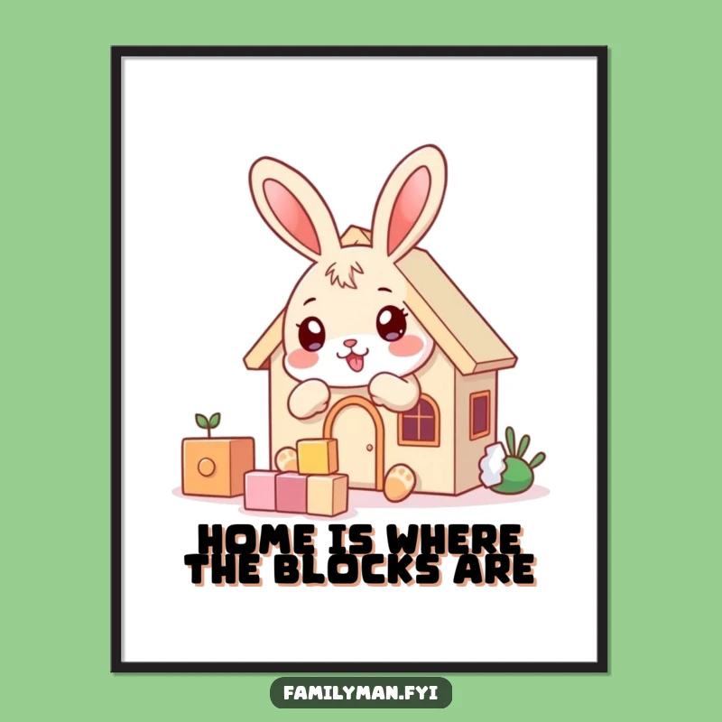 Free Printable Bunny Builder Wall Art - Whimsical Downloadable Decor for Playrooms