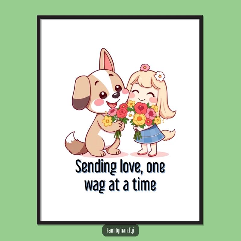 Free Printable Doggy Flowers Wall Art - Whimsical Downloadable Decor for Any Room